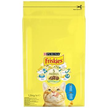 Friskies Dry Feed with Salmon and Vegetables for Cats 1.5kg