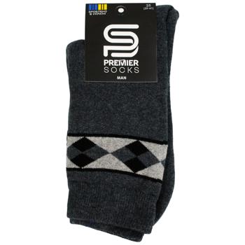 Шкарпетки Premier Socks чоловічі класичні махрові Орнамент р.25, 27, 29 темно-сірий - купити, ціни на ЕКО Маркет - фото 1