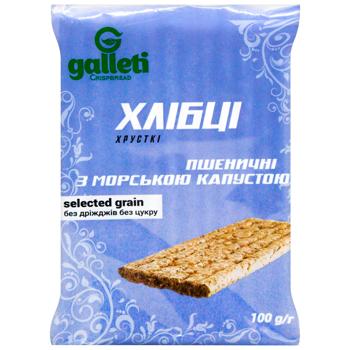 Galleti Yeast & Sugar Free Wheat Crispbread With Seaweed 100g - buy, prices for COSMOS - photo 1