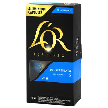 в капсулах Кофе L'OR Espresso Decaffeinato без кофеина 5,2г*10шт - купить, цены на Эпицентр FOOD - фото 1
