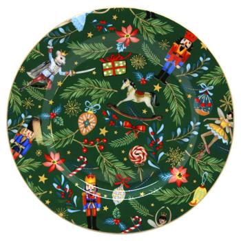 Lefard Green Christmas Plate Set 6pcs*19cm