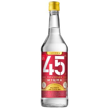 Водка Hlibny Dar Украинская Крепкая 45% 0,5л - купить, цены на ЕКО Маркет - фото 1