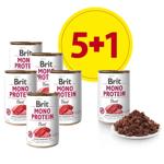 Brit Care Mono Protein набір вологого корму для собак 5+1 шт х 400 г - яловичина