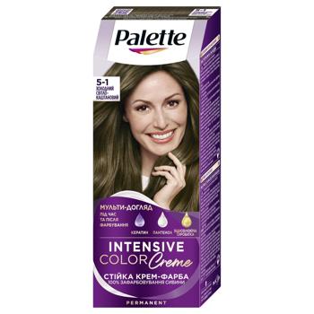 Palette Intensive Color Creme 5-1 Cool Light Chestnut Hair Dye - buy, prices for COSMOS - photo 1