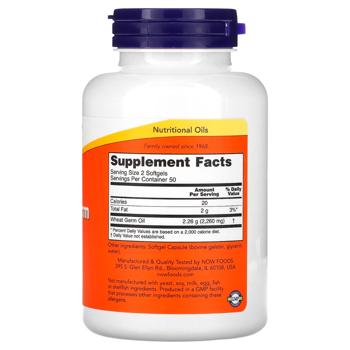 Now Foods Wheat Germ Oil 1130mg 100 softgels - buy, prices for Biotus - photo 2
