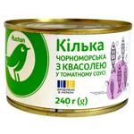 Auchan Black Sea Sprat with Beans in Tomato Sauce 240g