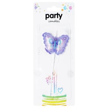 Party Candles Butterfly Pink-Purple-Blue Cake Candle - buy, prices for COSMOS - photo 1