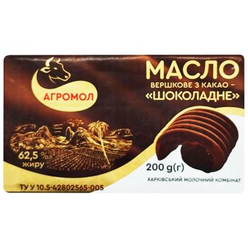 Масло Агромол шоколадное сливочное из какао 62,5% 180г - купить, цены на - фото 2