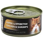 Корм вологий AnimAll Курка та Креветки для дорослих котів 85г