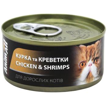 AnimAll Wet Food with Chicken and Shrimp for Adult Cats 85g - buy, prices for MasterZoo - photo 1