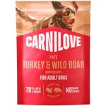 Carnilove Pate Wet Food with Turkey, Wild Boar and Rose Hips for Dogs 85g