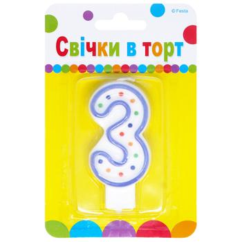 Свеча Party Favors 3 - купить, цены на КОСМОС - фото 1