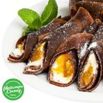 Chocolate Pancakes With Mango