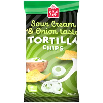 Fine LIfe Sour Cream & Onion Taste Tortilla Chips 200g - buy, prices for METRO - photo 1
