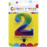 Festa Numeral 2 Color Cake Candle 9cm