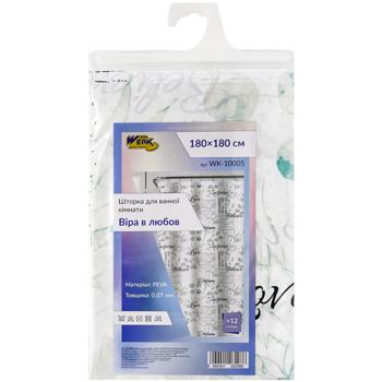 Шторка для ванной Werk Вера в любовь 180x180см - купить, цены на Auchan - фото 1