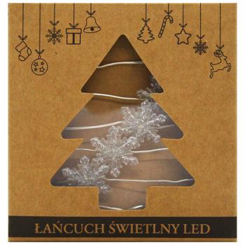 Гірлянда-струна Chomik Сніжинки 20 LED 2,2м, теплий білий - купить, цены на МегаМаркет - фото 3