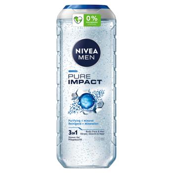 Nivea Men Pure Impact 3in1 Shower Gel 500ml