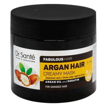 Крем-маска Dr.Sante Argan Hair Роскошные волосы масло арганы и кератин восстановление для поврежденных волос 300мл - купить, цены на ULTRAMARKET - фото 1