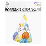 Ковпаки святкові Party Хата Happy Birthday Кульки 6шт