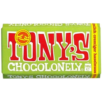 Шоколад Tony's Chocolonely Creamy Hazelnut Crunch 180г - купити, ціни на Auchan - фото 1