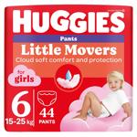 Підгузки-трусики Huggies Little Movers Pants 6 15-25 кг для дівчат 44шт