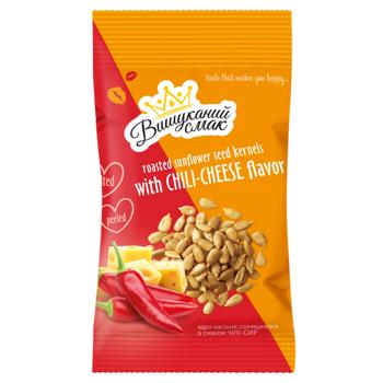 Vyshukanyi Smak Chili-Cheese Flavored Roasted Sunflower Seed Kernels 80g - buy, prices for NOVUS - photo 1