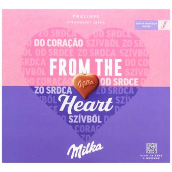 Конфеты Milka из молочного шоколада с кремово-клубничной начинкой 110г - купить, цены на КОСМОС - фото 2
