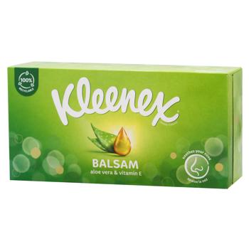 Серветки косметичні Kleenex Balsam 3-шарові 64шт - купити, ціни на КОСМОС - фото 1