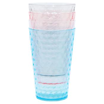 Набор стаканов Зед Соты пластиковые 4шт*350мл - купить, цены на ЕКО Маркет - фото 1