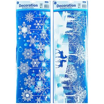 Наклейки Сюжет новогодние для окна в ассортименте