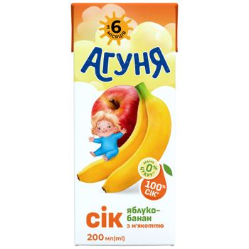 Сок Агуня Яблоко-банан с мякотью 200мл - купить, цены на КОСМОС - фото 1