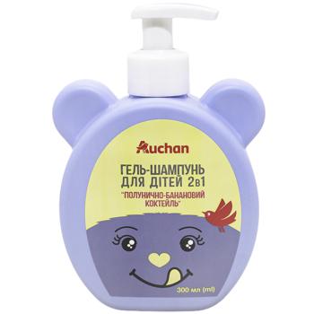 Auchan Strawberry-Banana Cocktail 2in1 Gel Shampoo for Kids 300ml - buy, prices for Auchan - photo 1