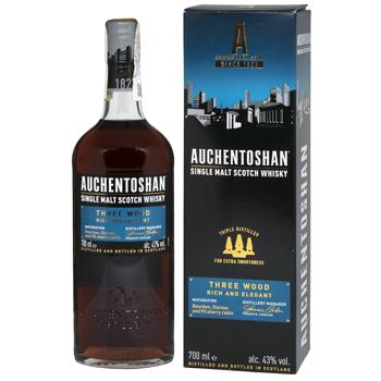 Auchentoshan Three Wood Whisky 8 Years 43% 0.7l - buy, prices for COSMOS - photo 1