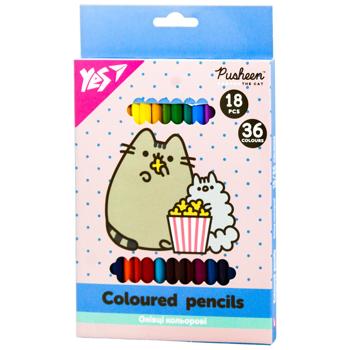 Yes Pusheen Double-sided Colored Pencils 36 Colors 18pcs - buy, prices for - photo 2