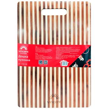 Дошка кухонна Vincent 33х23х0.8см прямокутна VC-2101-33 бамбук - купить, цены на Cупермаркет "Харьков" - фото 1