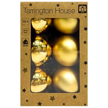 Tarrington House Gold Christmas Tree Ball 5cm 12pcs - buy, prices for METRO - photo 2