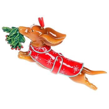 Bona Di Dachshund with Mistletoe Decorative Hanging Figurine 12.5cm - buy, prices for WINETIME - photo 1