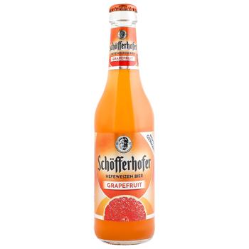 Пиво Schofferhofer Grapefruit светлое нефильтрованное с соком 2,5% 0,33л - купить, цены на Чудо Маркет - фото 1