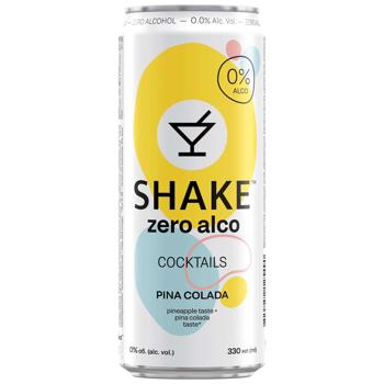 Напій безалкогольний Shake Zero Alco Cocktails Піна Колада сильногазований 0,33л - купити, ціни на NOVUS - фото 1
