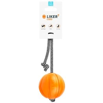 Іграшка для собак Liker Cord 7 М'яч зі шнурком 7см / 30см - купити, ціни на MasterZoo - фото 1