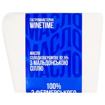 Масло Winetime соленое сладкосливочное с мальдонской солью 82,5% - купить, цены на WINETIME - фото 1