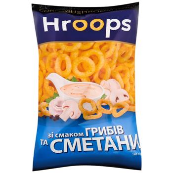 Снеки кукурузные Hroops со вкусом грибов и сметаны140г