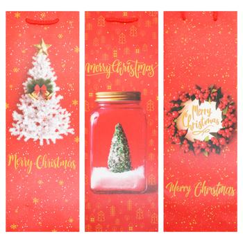 Пакет подарочный Зед Новогодний размер В 12х36х9см - купить, цены на ЕКО Маркет - фото 1