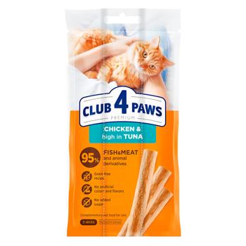 Club 4 Paws Sticks Cat Snack with Chicken and Tuna 3pcs*5g - buy, prices for MasterZoo - photo 1