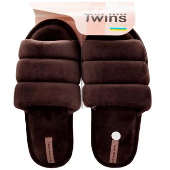 Twins 13813 Plush Chocolate Women's Slippers s.40 - buy, prices for Supermarket "Kharkiv" - photo 1