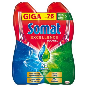 Гель для посудомийних машин Somat Exellence Duo Gel 684+684мл - купити, ціни на - фото 2
