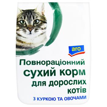 Корм сухой Aro с курицей и овощами для взрослых кошек 400г - купить, цены на - фото 3