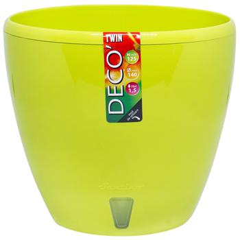 Deco Twin Lime Flowerpot 14cm 1.5l