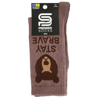 Шкарпетки чоловічі Premier Socks Stay Brave р.27 коричневий